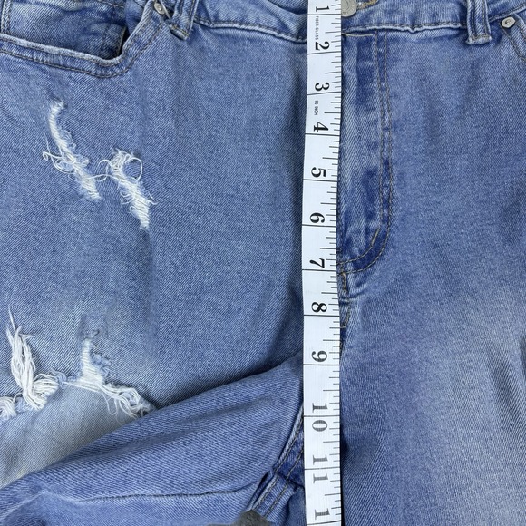 Distressed Wide Leg High Rise Jeans Ripped Denim Casual Womens Size 17 W32 L32 - Picture 13 of 15